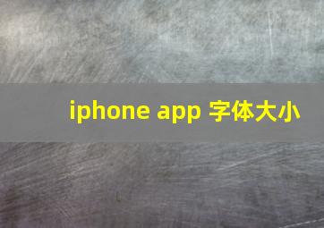 iphone app 字体大小